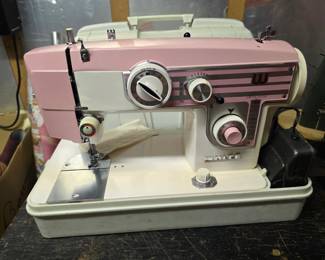 vintage White Model 656 sewing machine, a heavy-duty, all-metal machine from the 1960s