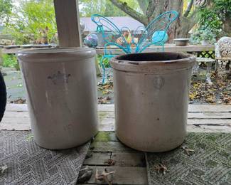 vintage 12-gallon stoneware crocks