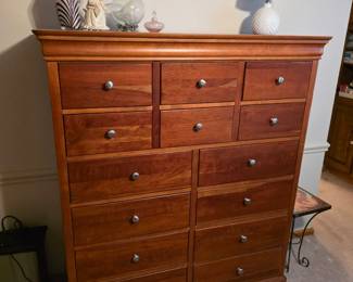 tall, solid wood chest of drawers, Stanley Furniture.