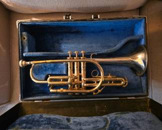 cornet, made by King musical instruments, manufactured by The H.N. White Co. in Cleveland,
