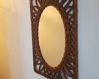 Rattan mirror