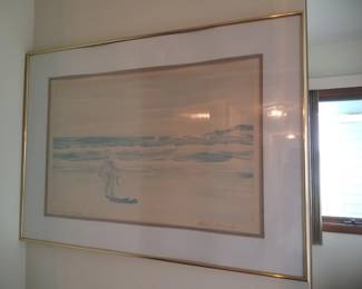 Beach scene - signed & numbered