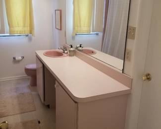 Bath vanity; toilet