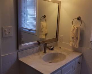 Bath vanity; mirror; vanity lights