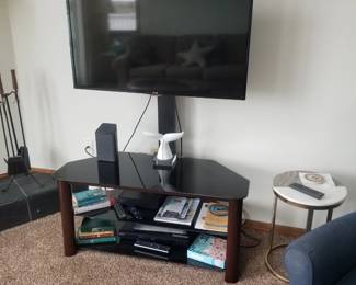 TV with bracket; media console