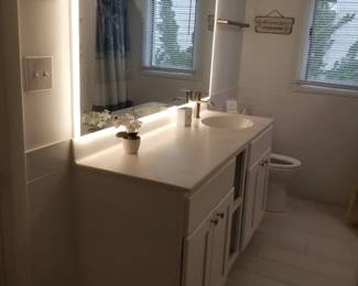 Modern vanity mirror; updated bath vanity