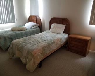 Twin beds; nightstand