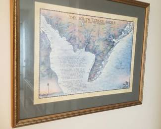 South Jersey shore map art