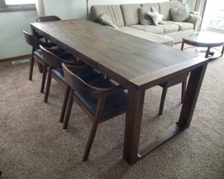 Contemporary dining set seats 6 or more - 4 chairs & a bench