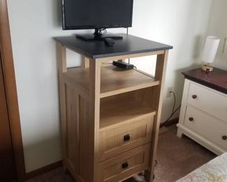 2-drawer storage tower; TV