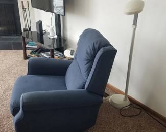 Cozy recliner; floor lamp
