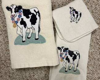 Vintage Cow Towel set