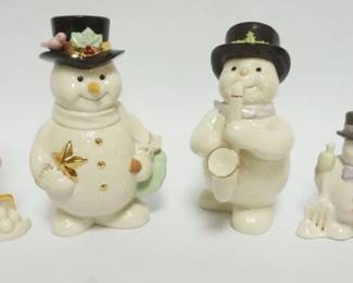 1030 LENOX SNOWMAN FIGURES & SALT & PEPPER, TALLEST APPROXIMATELY 8 IN HIGH