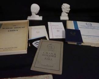 1038 LENOX ART DECO FLAPPER PORCELAIN SIHOUETTES & EARLY LENOX BOOKS INCLUDING WHITE HOUSE CHINA