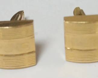 1050 14 K MENS GOLD CUFF LINKS, 7.28 DWT