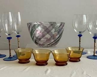 Cheers to Blue Gold Glassware