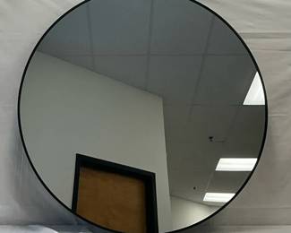 Round Mirror with Black Frame