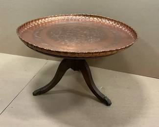 Copper Hammered Top Table