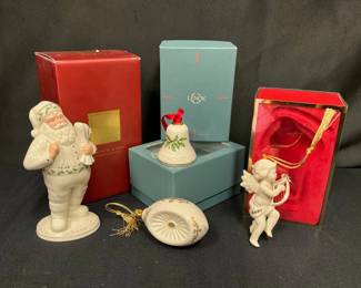 Lenox Ivory Porcelain Christmas Ornaments