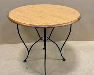 Round Wood Top Table