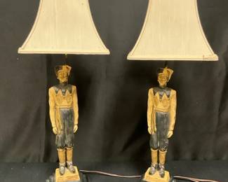Vintage HandPainted Court Jester Lamps