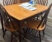 Table Dining 4 chairs with attached leaf