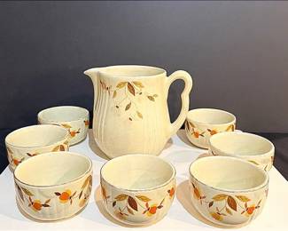 Hall’s Superior Quality Kitchenware Beverage Set In “Autumn Leaf” Pattern