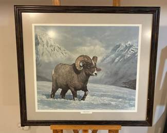 Charles Frace Signed & Numbered Limited Edition Bighorn Ram Wildlife Print 1413/2500