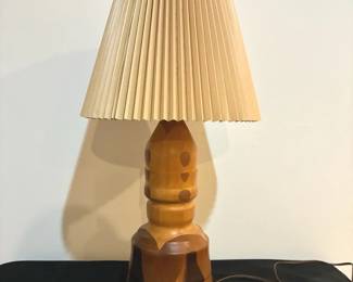 MCM Scandinavian-Style Hand-Carved Lamp