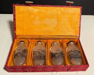Chinese Inside-Painted Glass Snuff Bottle Set