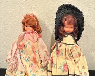 Rare Nancy Ann Storybook Dolls, #57 & #170 “Southern Belle” & “Rain Rain Go Away”