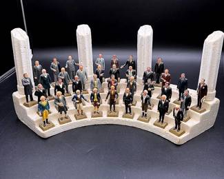 Vintage 1960’s Marx “Presidents Of The United States” Figurine Set With Styrofoam Display