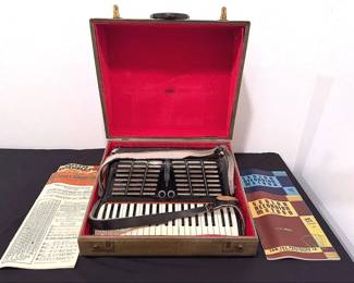 Wurlitzer Accordion In Case With Sheet Music