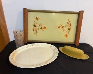 Vintage Hall China Jewelry Autumn Leaf, Including Rare Tray