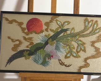 Embroidered Textured Art Piece “Buntai Shishu” - A Phoenix Rising