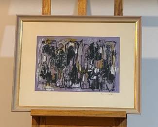 "People in the Maze #2" MCM Abstract Painting by Ginger Root Comstock