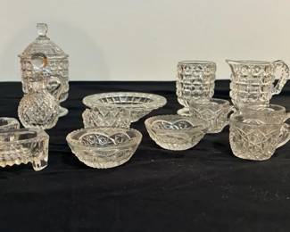 Miniature EAPG Punch Bowl Set & Miniature Condiment/Castor Set