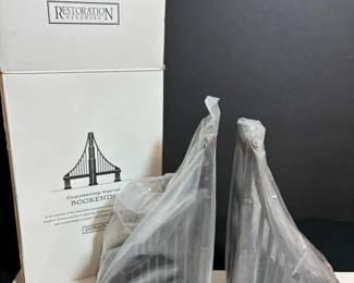 Pair of Restoration Hardware Engineering Marvel Bookends