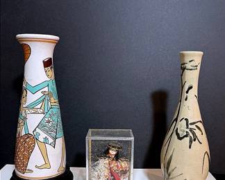 Asian Art & Collectibles Lot Featuring A Good Friends Pottery Co. Vase