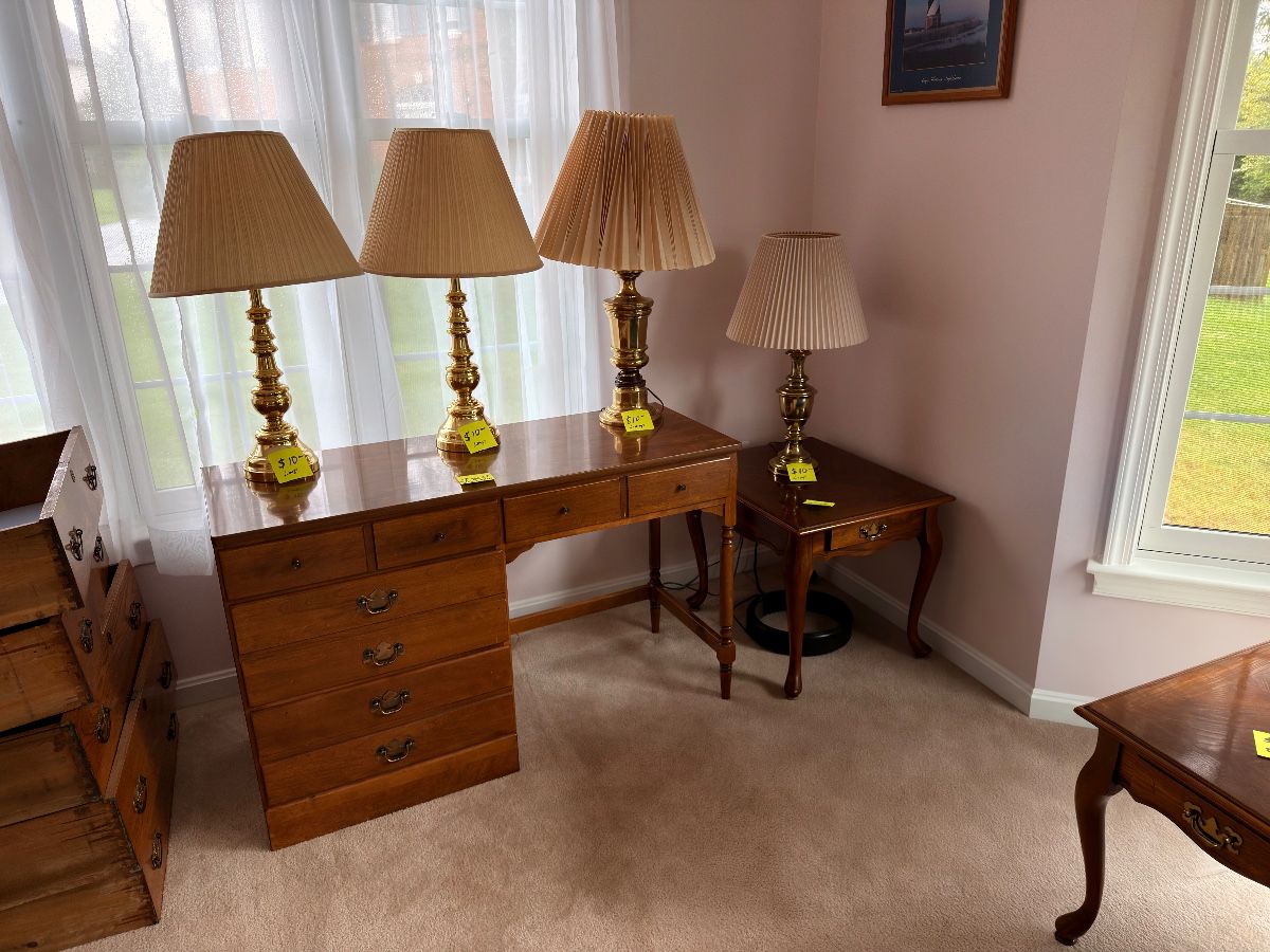 Ethan Allen desk and lamps