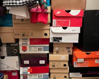Shoes most have never been worn.