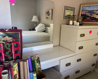 Campaign Furniture Vanity and Dresser