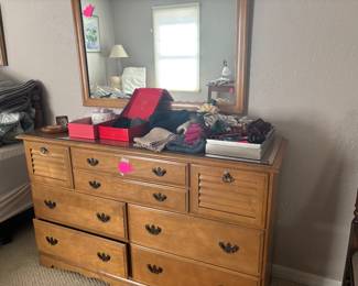 Early American Dresser w/ Mirror