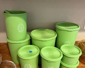 Vintage Tupperware 8-canister set with burp-lids