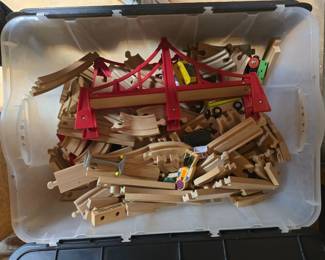 BRIO-style wooden railway set