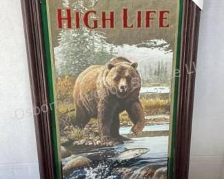 Miller High Life bear beer mirror