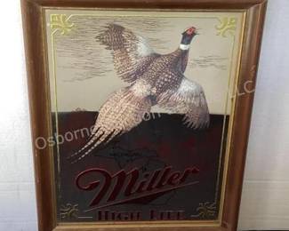 Miller High Life pheasant beer mirror