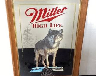 Miller High Life wolf beer mirror