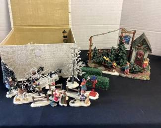 Christmas village tree farm & figurines