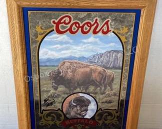 Coors buffalo beer mirror